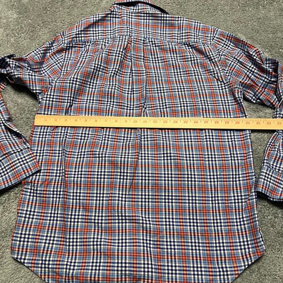Vineyard Vines Shirt Mens Medium Plaid Slim Murray Blue Red Long Sleeve Button - Picture 4 of 6
